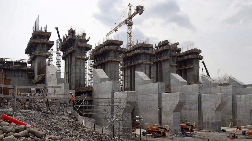 The construction site of the hydroelectric facility at Muskrat Falls, Newfoundland and Labrador is seen on Tuesday, July 14, 2015. (Andrew Vaughan / THE CANADIAN PRESS)