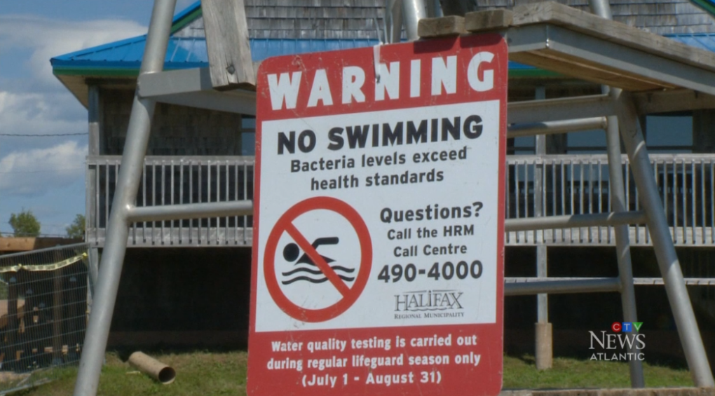 Kinap Beach in Porters Lake, N.S. is closed to swimming until further notice due to high bacteria levels in the water.
