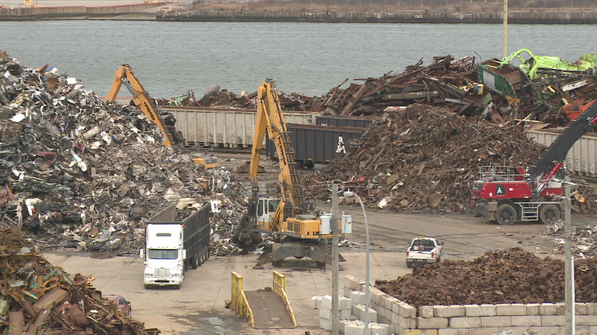 The American Iron and Metal recycling plant in Saint John, N.B. on Nov. 24, 2021.