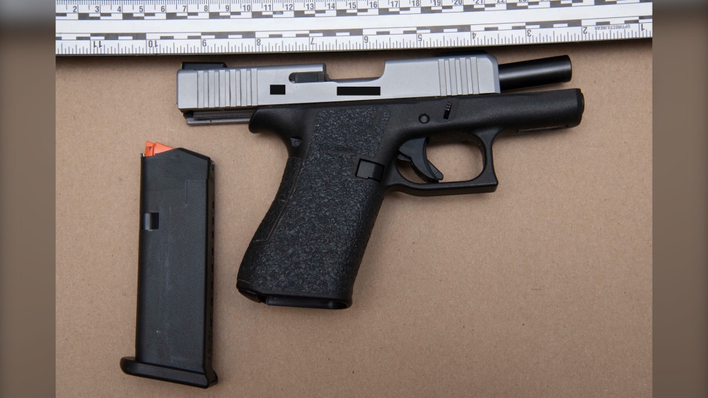 Halifax Regional Police say they seized this weapon during a traffic stop Thursday evening near the intersection of Pinecrest Drive and Primrose Street in Dartmouth's north end. (HALIFAX REGIONAL POLICE)