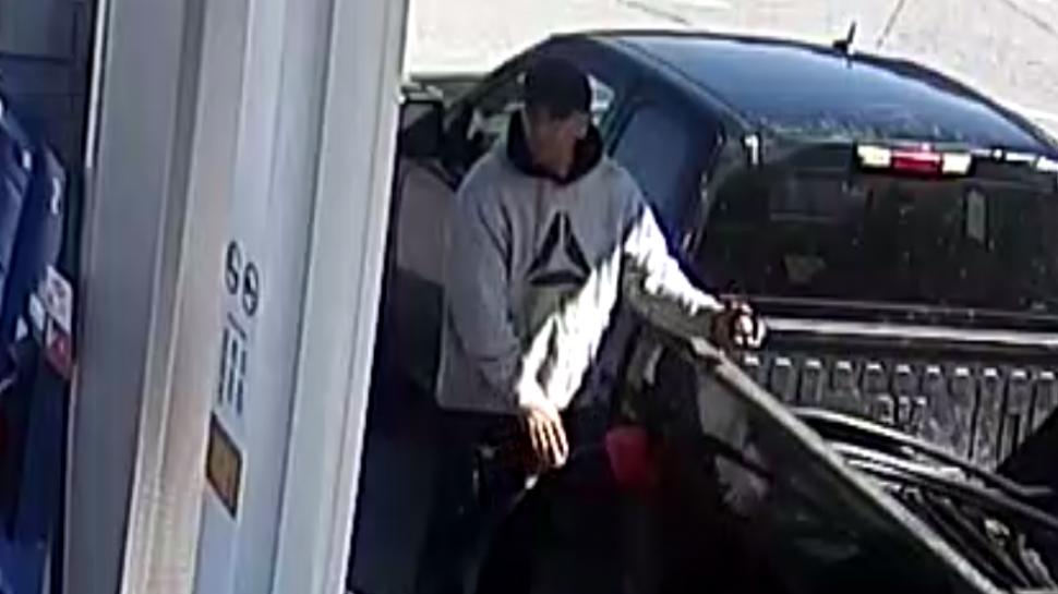 An individual the RCMP says is a person of interest following the theft of gasoline from a business in Rivière-Verte, N.B. (Source: RCMP) 