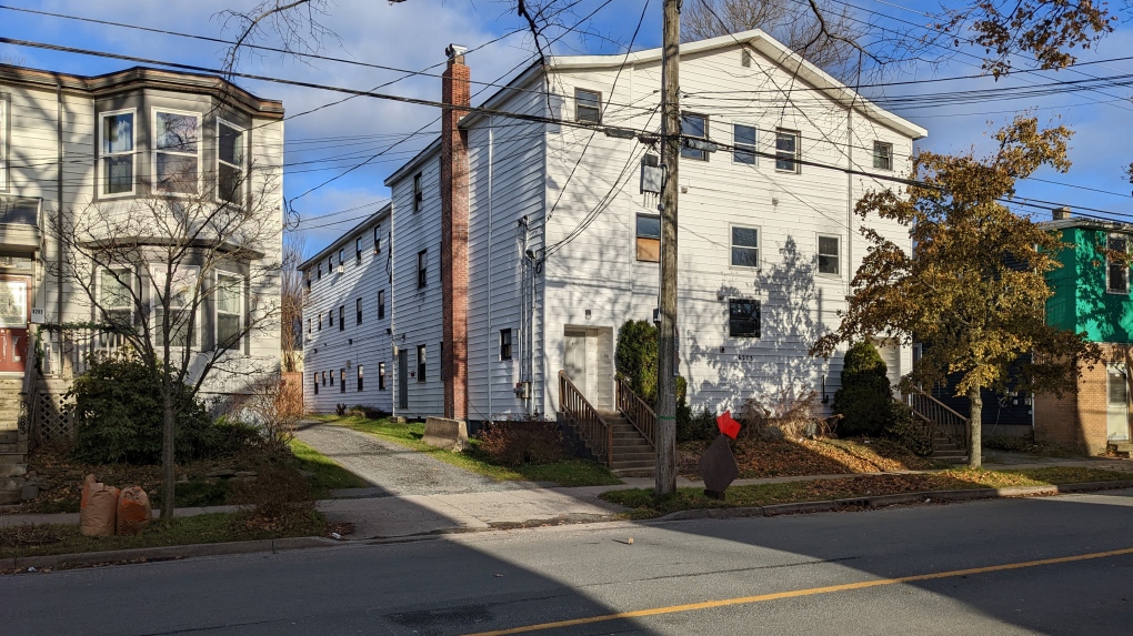 The Nova Scotia government has hired a consultant to examine the feasibility of an Ontario-style enforcement system for landlords and tenants, where trained officers could advise parties and issue fines for abusing the law. The Dalhousie Legal Aid Clinic says situations such as the temporary removal of a stove from a rooming house, white building on the right as shown in this handout image, in Halifax, are the kind of cases where such a reform could assist. THE CANADIAN PRESS/HO-Dalhousie Legal Aid Clinic