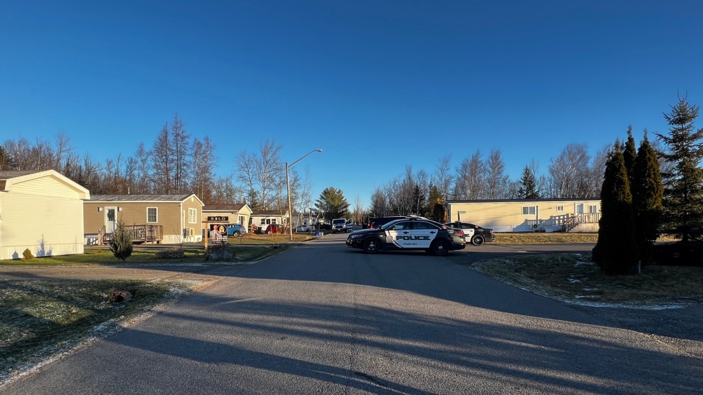 The New Brunswick RCMP and the Fredericton Police Force responded to a report of two shootings in the Hanwell Trailer Park around 4:30 a.m. on Dec. 2, 2022. (Alyson Samson/CTV Atlantic)