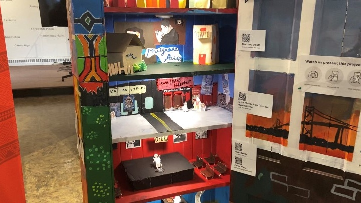 Grade five students preserved a shelf from the old school building that was torn down and transformed the unit into a showcase of African Nova Scotian history. (Paul Hollingsworth/CTV) 