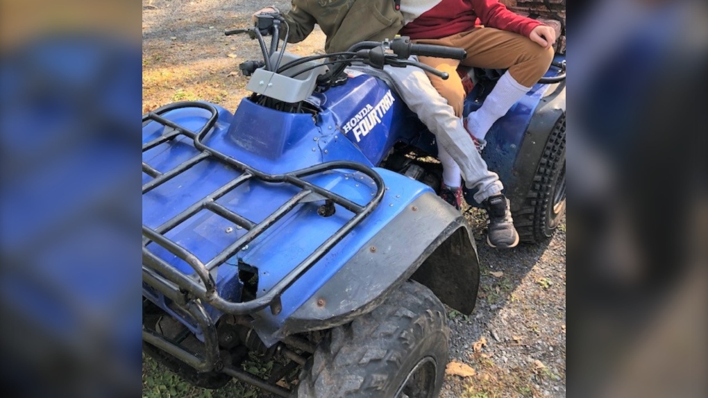 Police say items such as a blue Honda FourTrax ATV, a black Stack-On firearms safe, a 60-inch television, a fridge, a small utility trailer, and several pieces of hunting and fishing gear were also taken from the property. (Source: RCMP)