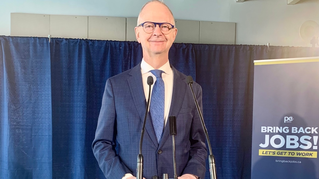 Newfoundland and Labrador Progressive Conservative Leader Ches Crosbie delivers a policy announcement, Tuesday, Feb.9, 2021 in downtown St. John's. THE CANADIAN PRESS/Sarah Smellie 