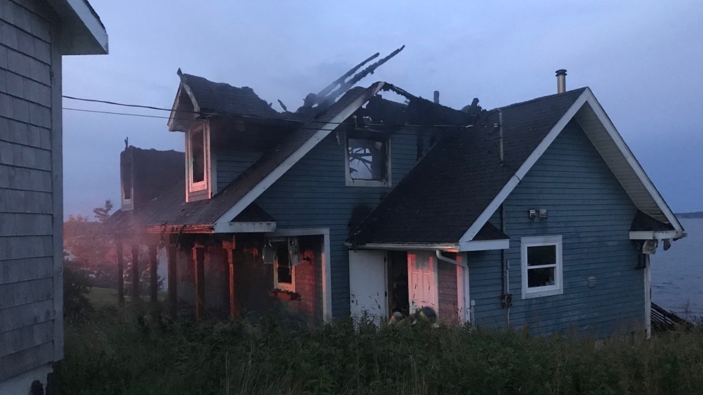 Crews were called to a house fire Tuesday night in the 9000 block of St. Margaret's Bay Road in Queensland, N.S. (Jim Kvammen/CTV)