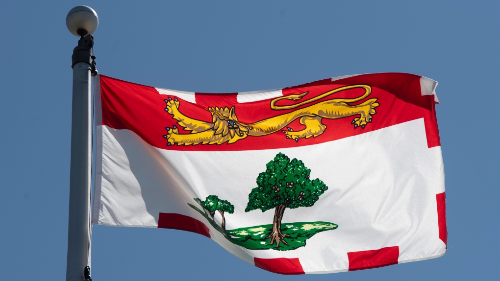 Prince Edward Island's provincial flag flies on a flag pole in Ottawa on July 6, 2020. THE CANADIAN PRESS/Adrian Wyld 