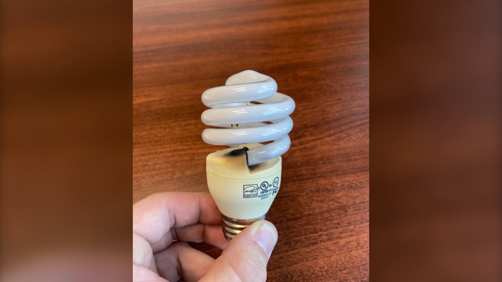 People with compact fluorescent light bulbs in their homes are being advised to check for signs of flickering, scorching or overheating. (Greenwich Fire Department)