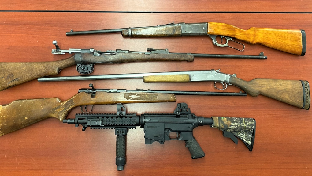 Firearms seized after a search warrant was executed at a home in Waterville, N.S., last week. (Courtesy: N.S. RCMP)