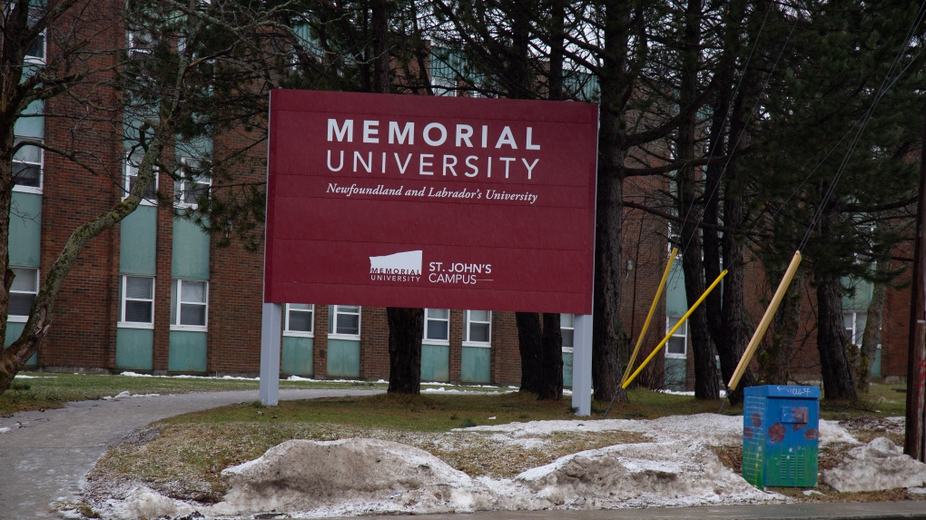 Signage for Memorial University in St. John’s is shown on Monday, January 30, 2023. Striking faculty have reached a tentative agreement with administration. THE CANADIAN PRESS/Paul Daly 