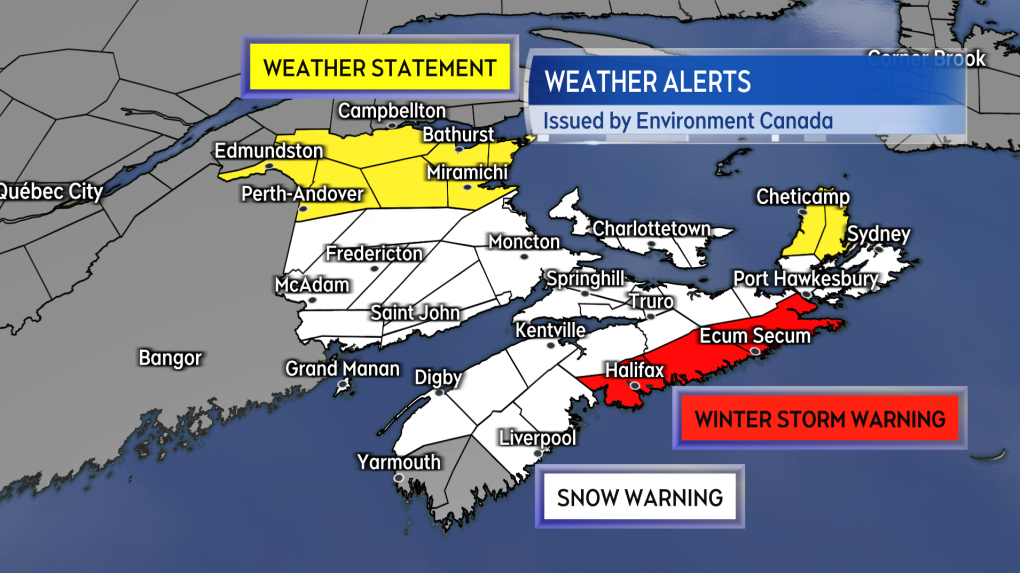 Maritime Weather: Snowfall Warnings Expanded Thursday Morning | CTV News