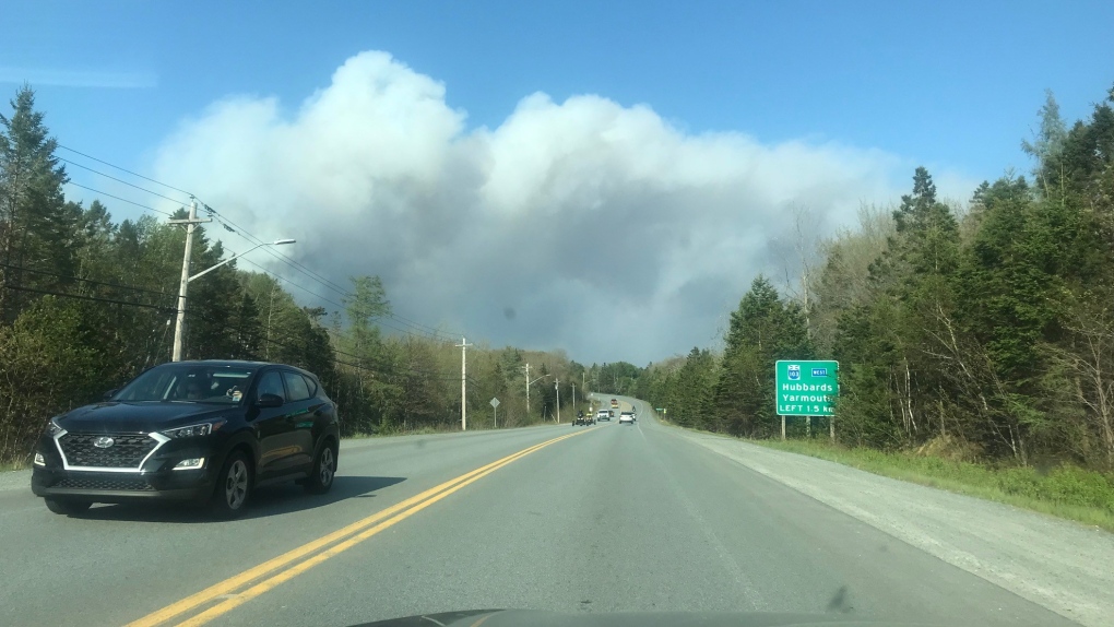 The Upper Tantallon area fire is seen in this May 28, 2023, photo. (Sarah Plowman/CTV Atlantic)