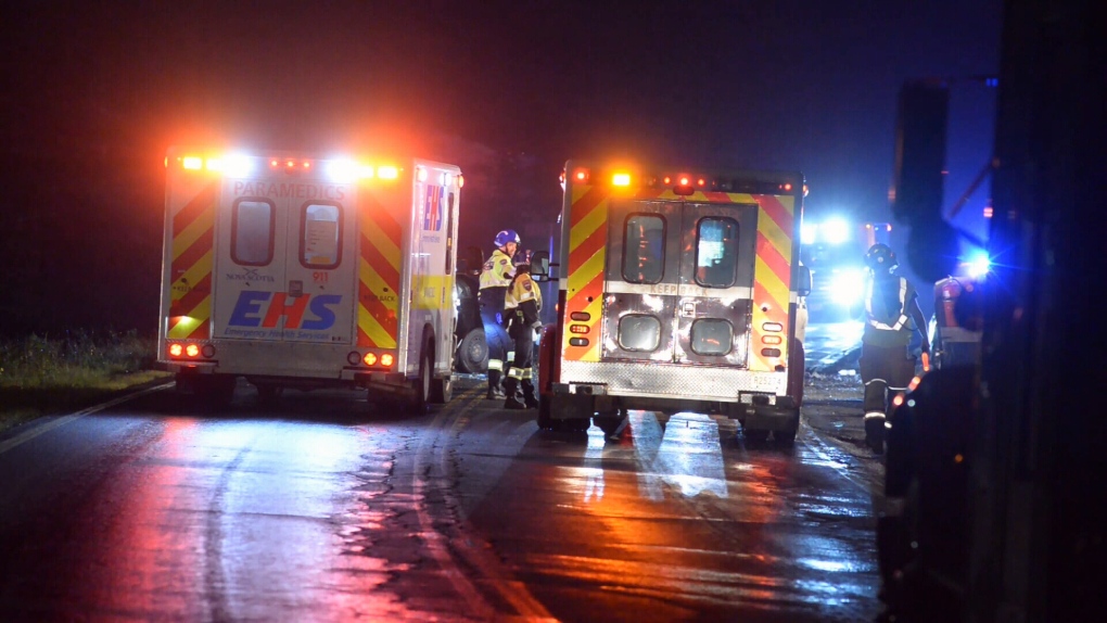 First responders on the scene of a fatal collision in New Ross, N.S. (Courtesy: Bill Roberts) 