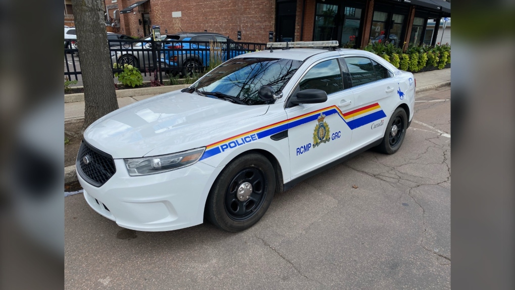 An RCMP cruiser outside of the Brix Experience in Moncton. (CTV/Derek Haggett)