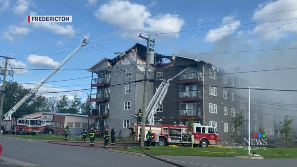 The fire at an apartment in Fredericton, which displaced 110 people. 