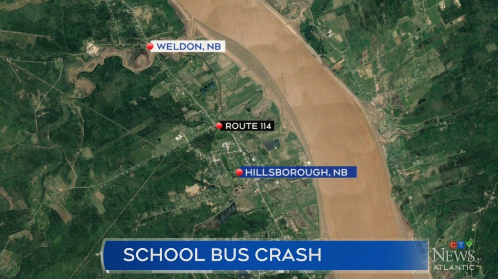 Bus crashes into car in N.B.