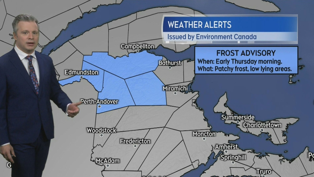 Frost advisory in northwestern New Brunswick