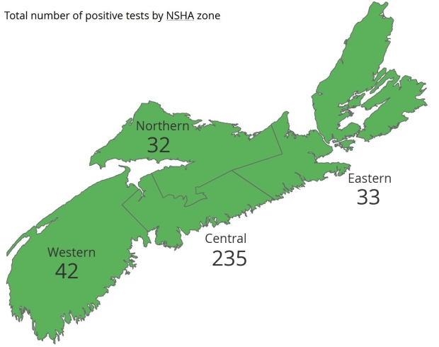 Nova Scotia COVID-19 map April 8