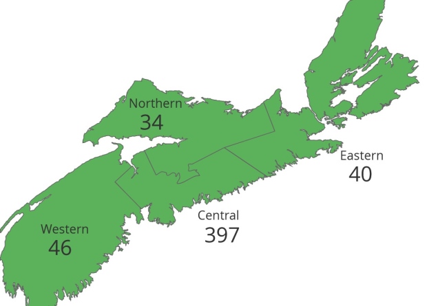 Nova Scotia COVID map April 14