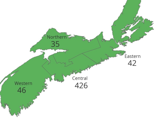 Nova Scotia COVID map April 15