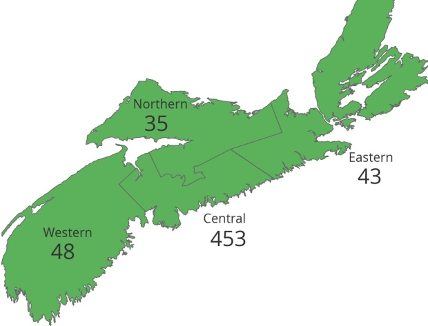 Nova Scotia COVID map April 16