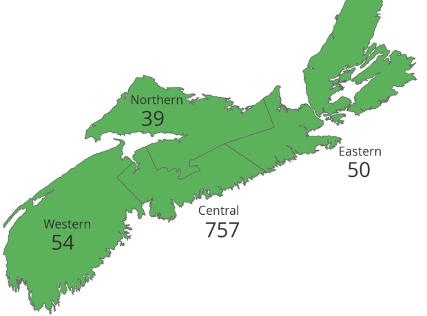 Nova Scotia COVID map April 27