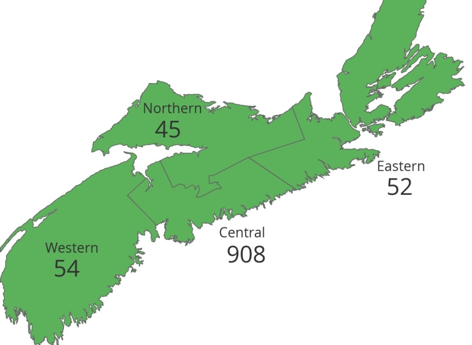 Nova Scotia COVID map June 8