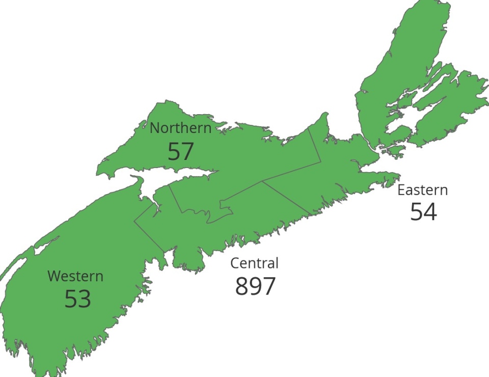 Nova Scotia COVID map June 12