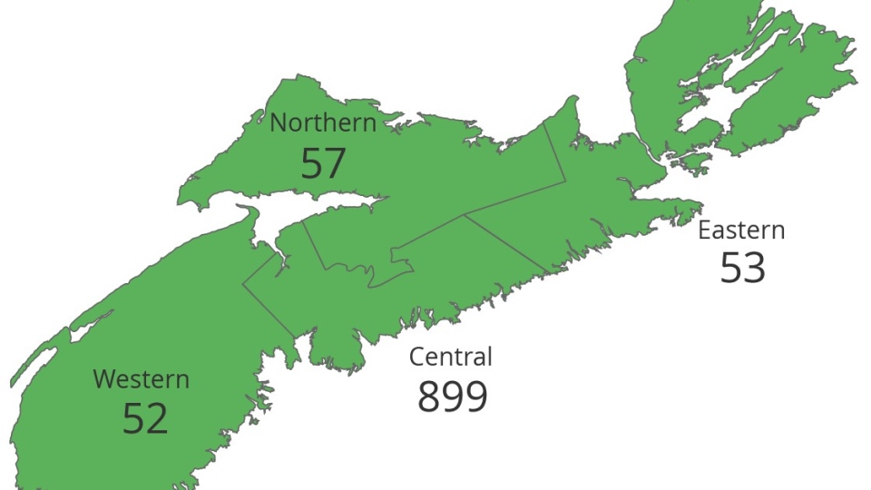 Nova Scotia COVID map June 16