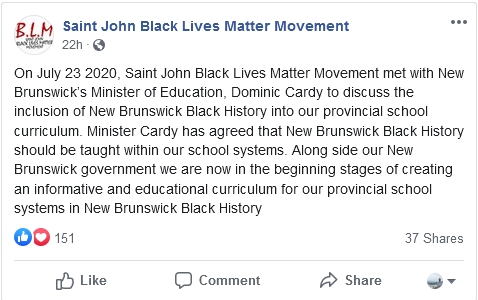 Saint John Black Lives Matter Movement