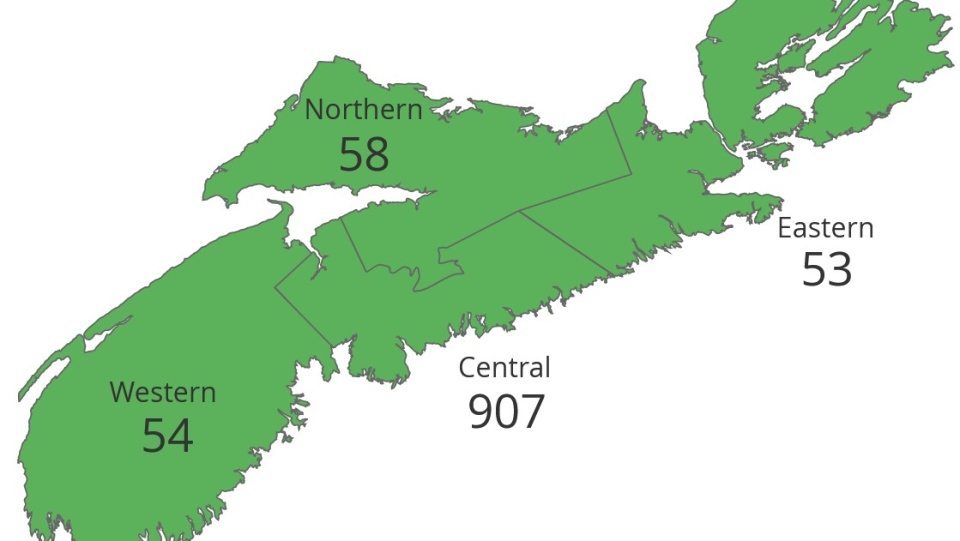 Nova Scotia COVID map August 14